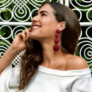 Rebecca de Ravenel Sangria Three Drop Clip On Style Earrings